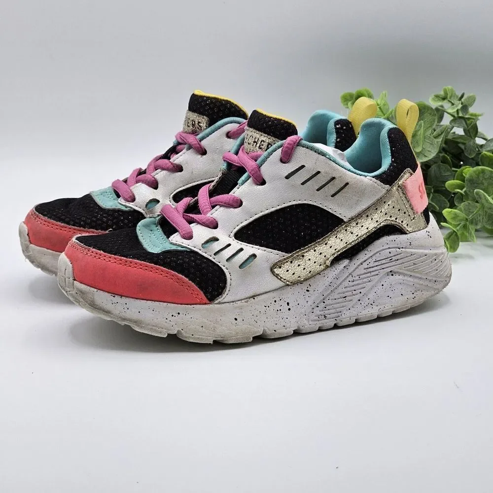 Skechers Street Los Angeles Uno‎ Lite-Gen Shoes Girl's 12 Multicolor #310463L